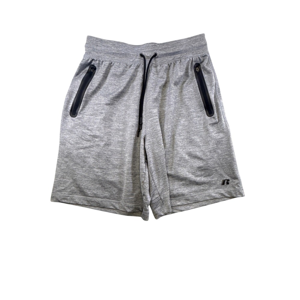 Russell Athletic Heather Grey Performance Zipper Pocket Shorts Size M RM18114H